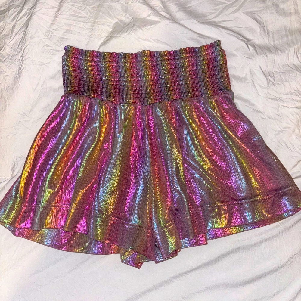 TCEC rainbow flowy shorts
